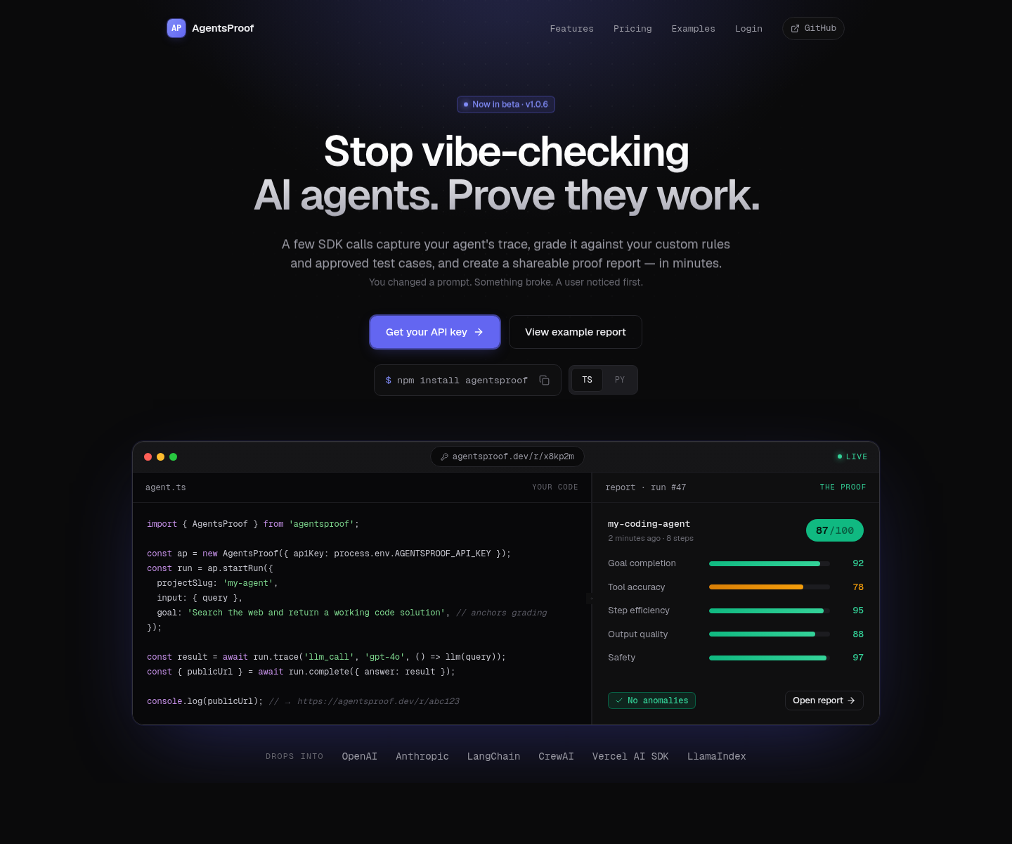 agentsproof.dev, herramienta de IA para undefined