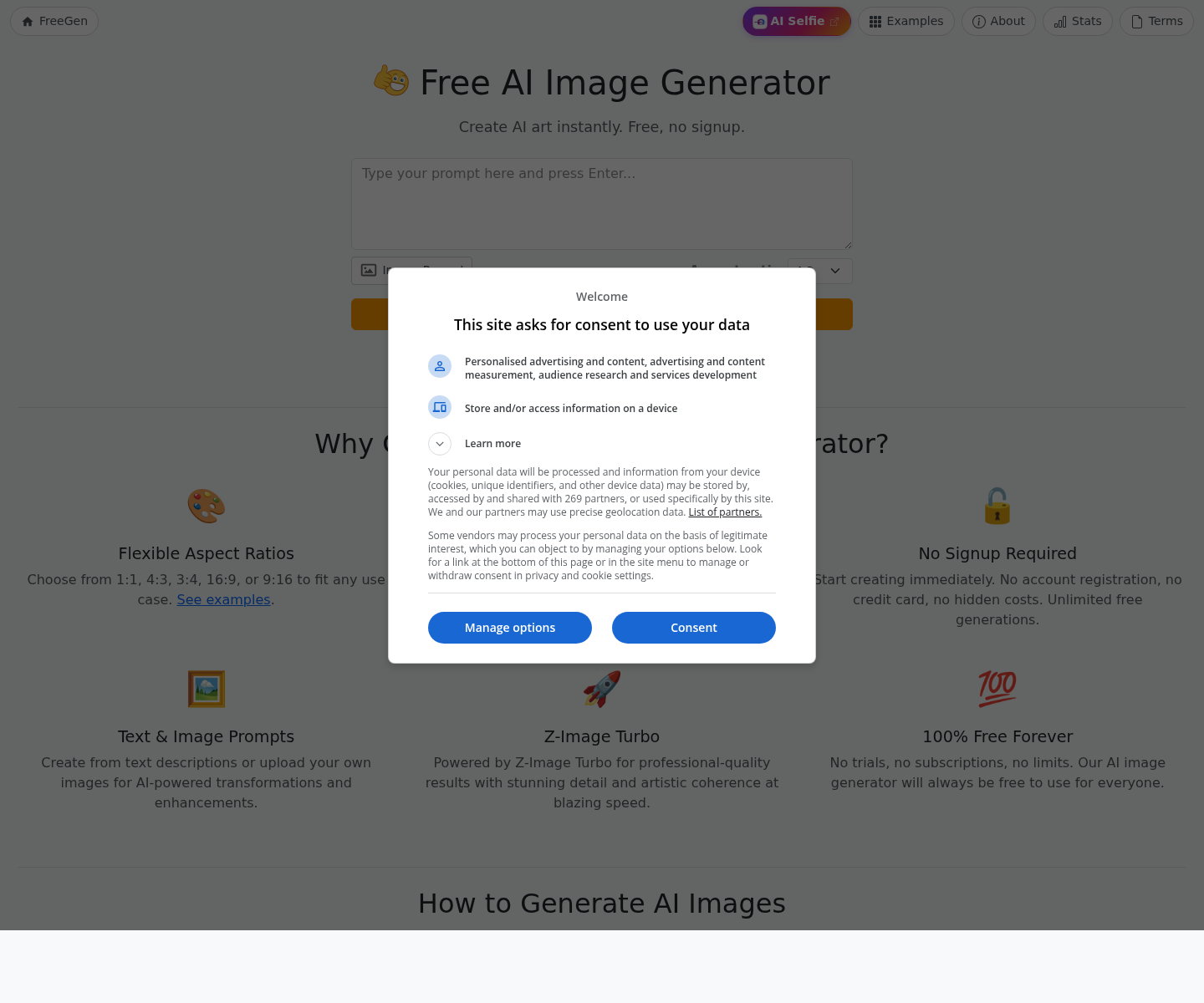 FreeGen AI, herramienta de IA para generación de imágenes y fotos