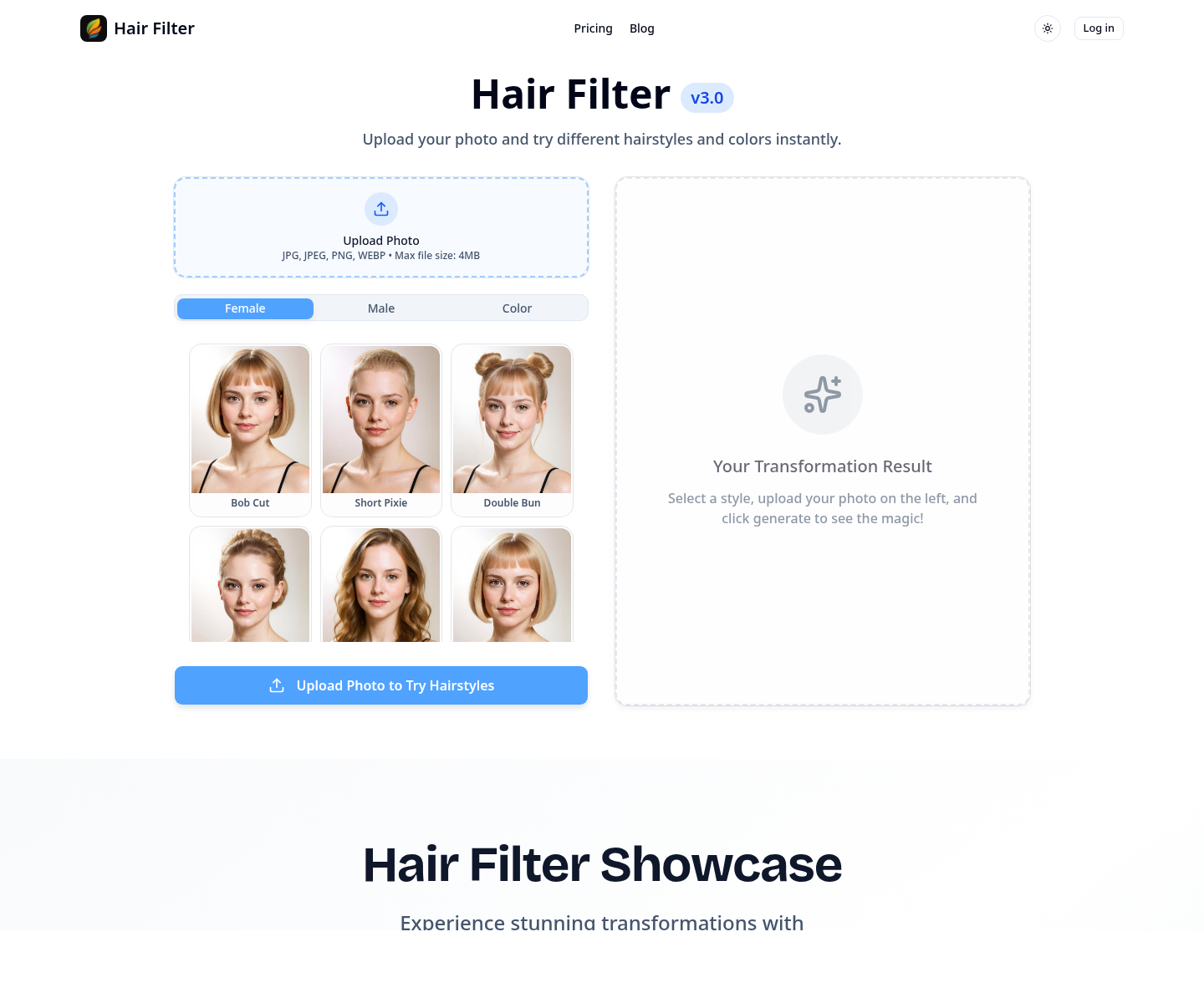 Hair Filter, herramienta de IA para generación de imágenes y fotos