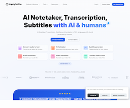 HappyScribe, herramienta de IA para detección y resumen de textos y pdfs