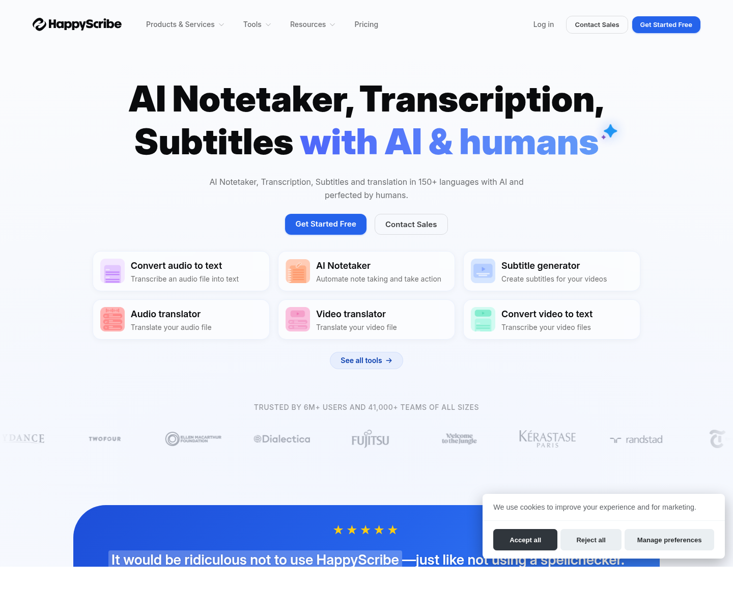 HappyScribe, herramienta de IA para detección y resumen de textos y pdfs