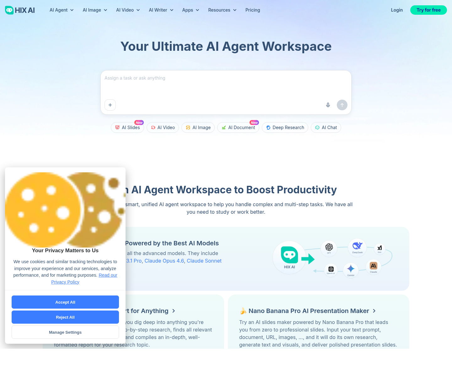 HIX AI, herramienta de IA para aplicaciones diversas de ia