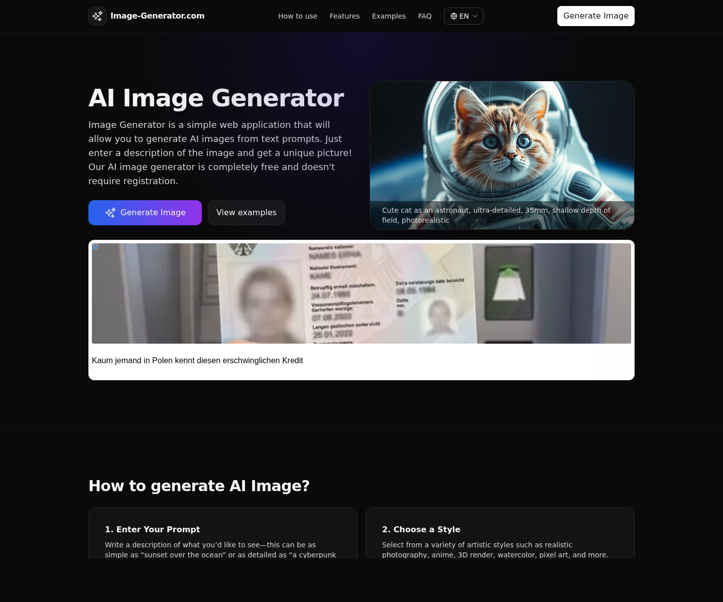 AI Image Generator, herramienta de IA para generación de imágenes y fotos