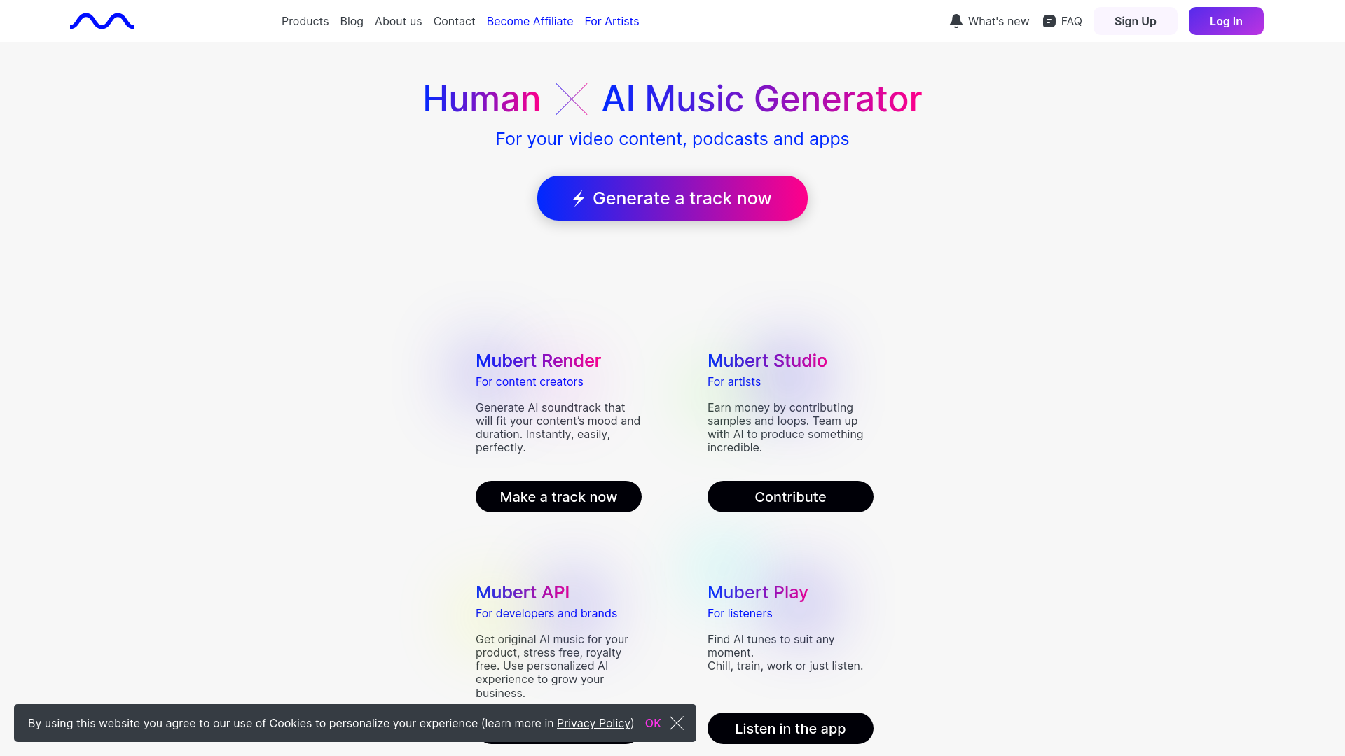 Mubert, herramienta de IA para generación y edición de música y voz