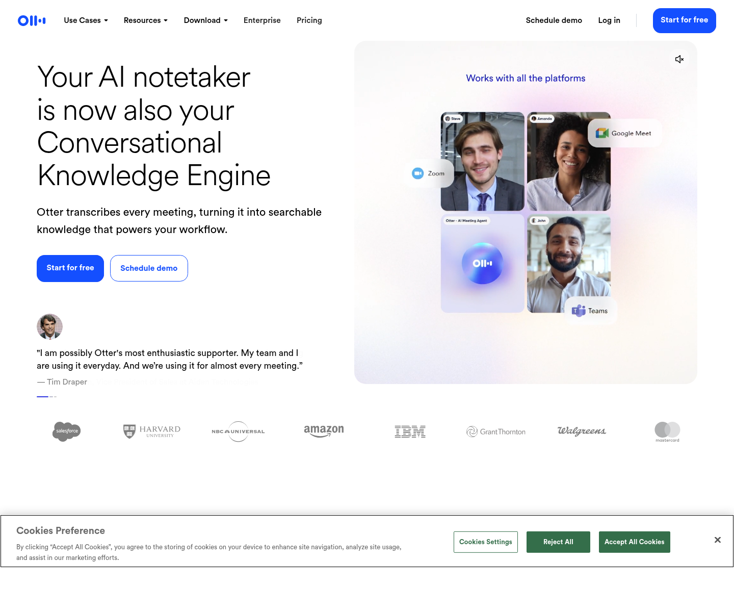 Otter Meeting Agent, herramienta de IA para chatbots y asistentes virtuales