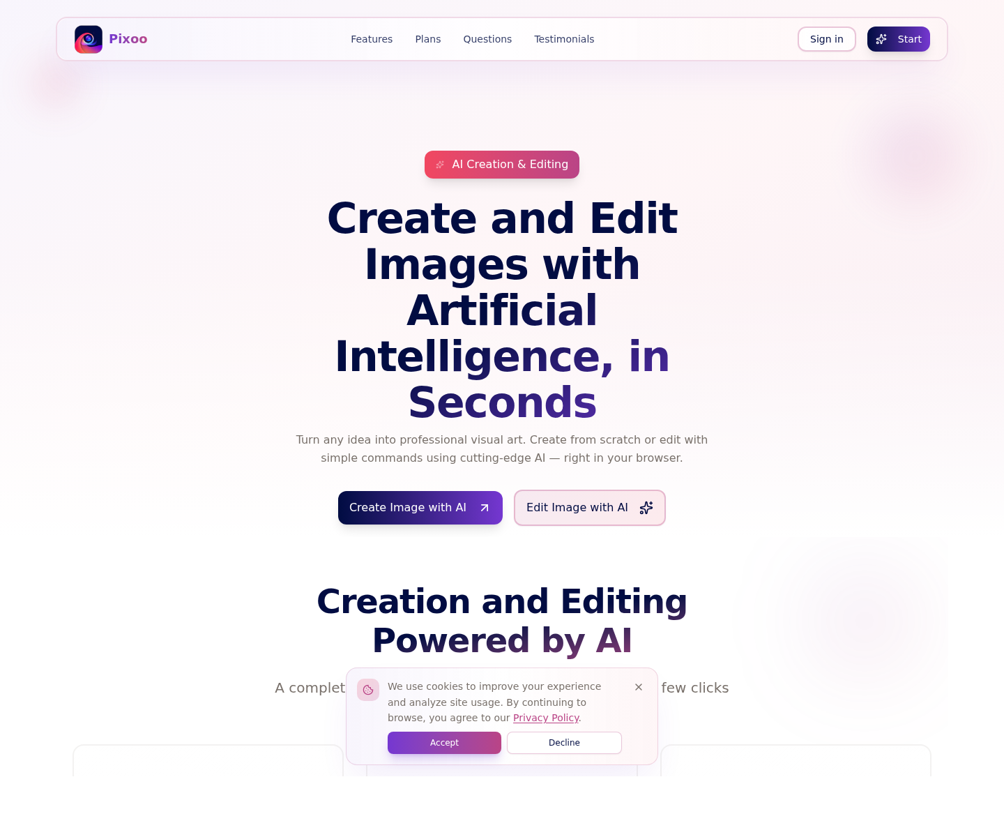 Pixoo, herramienta de IA para generación de imágenes y fotos