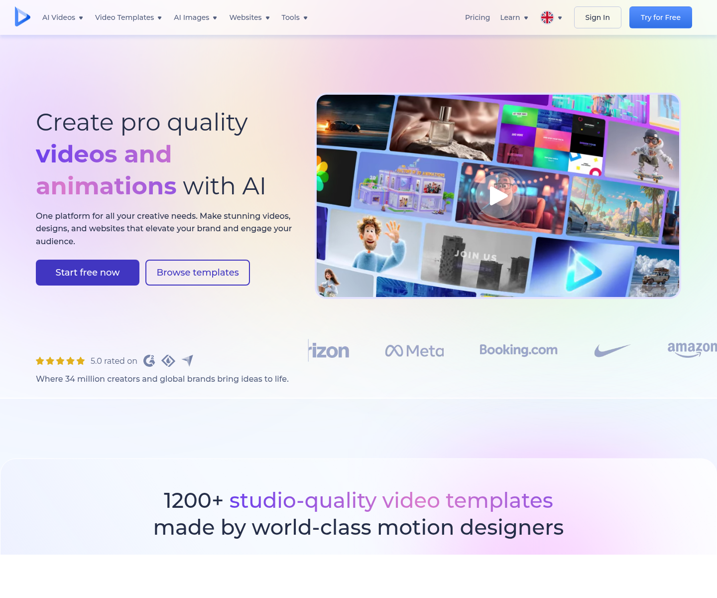 Renderforest, herramienta de IA para generación y edición de videos