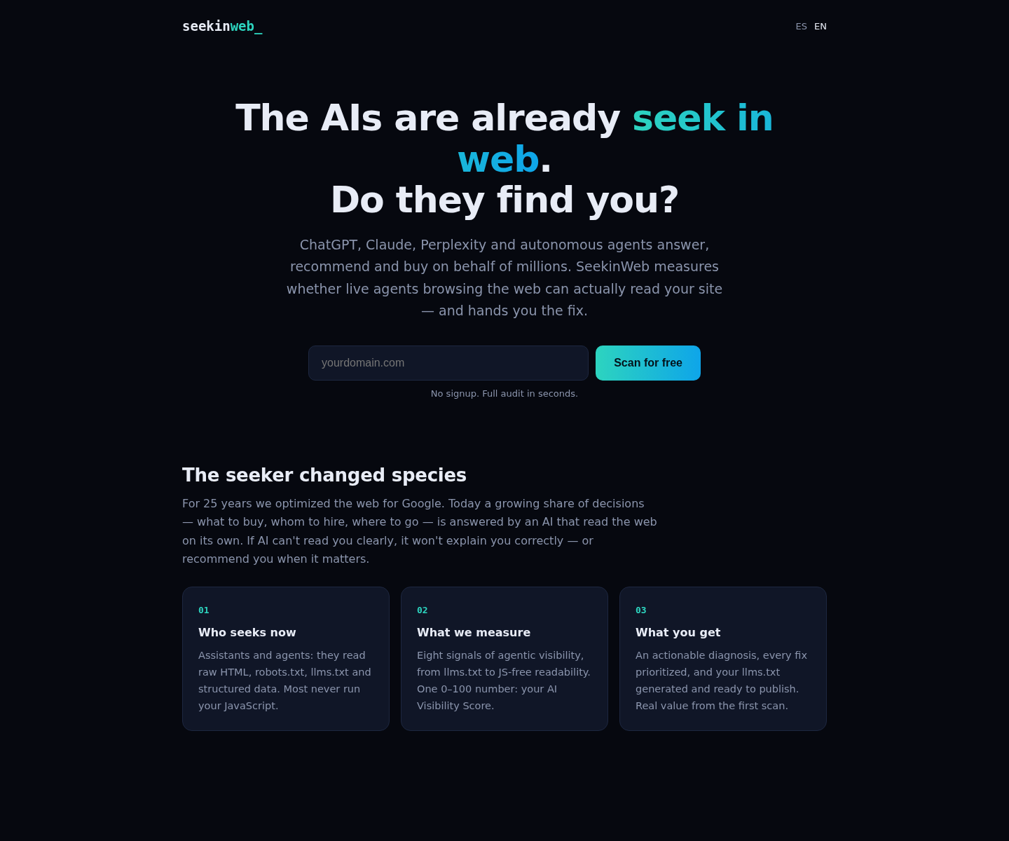 seekinweb.com, herramienta de IA para undefined