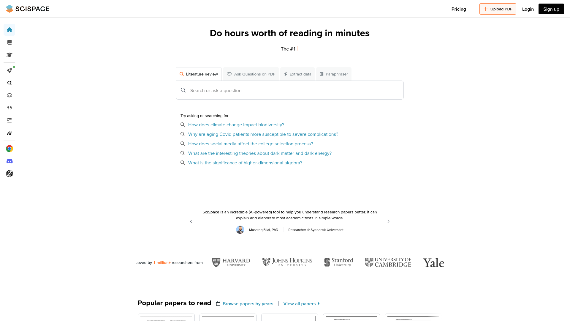 SciSpace, herramienta de IA para detección y resumen de textos y pdfs