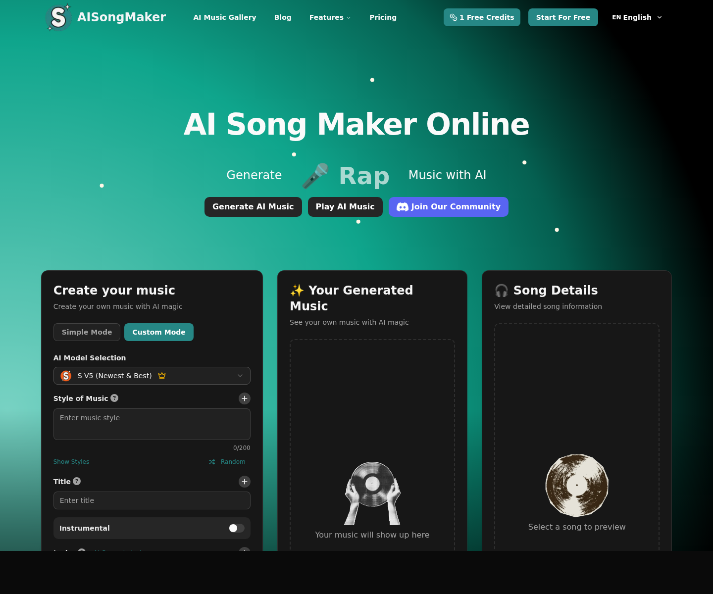 AI Song Maker, herramienta de IA para generación y edición de música y voz