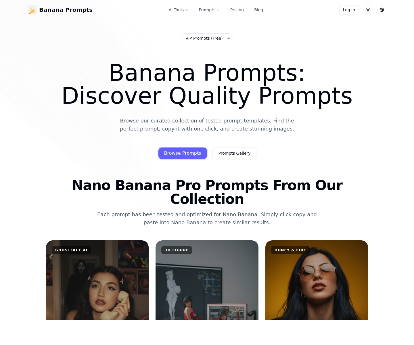 Banana Prompts, herramienta de IA para generación de imágenes y fotos